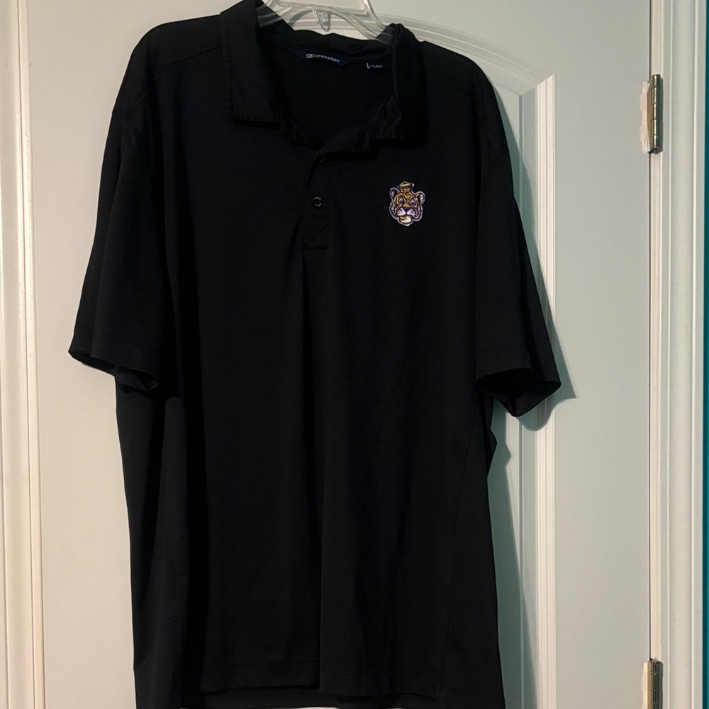 Cutter & Buck Black LSU Lightweight Polo